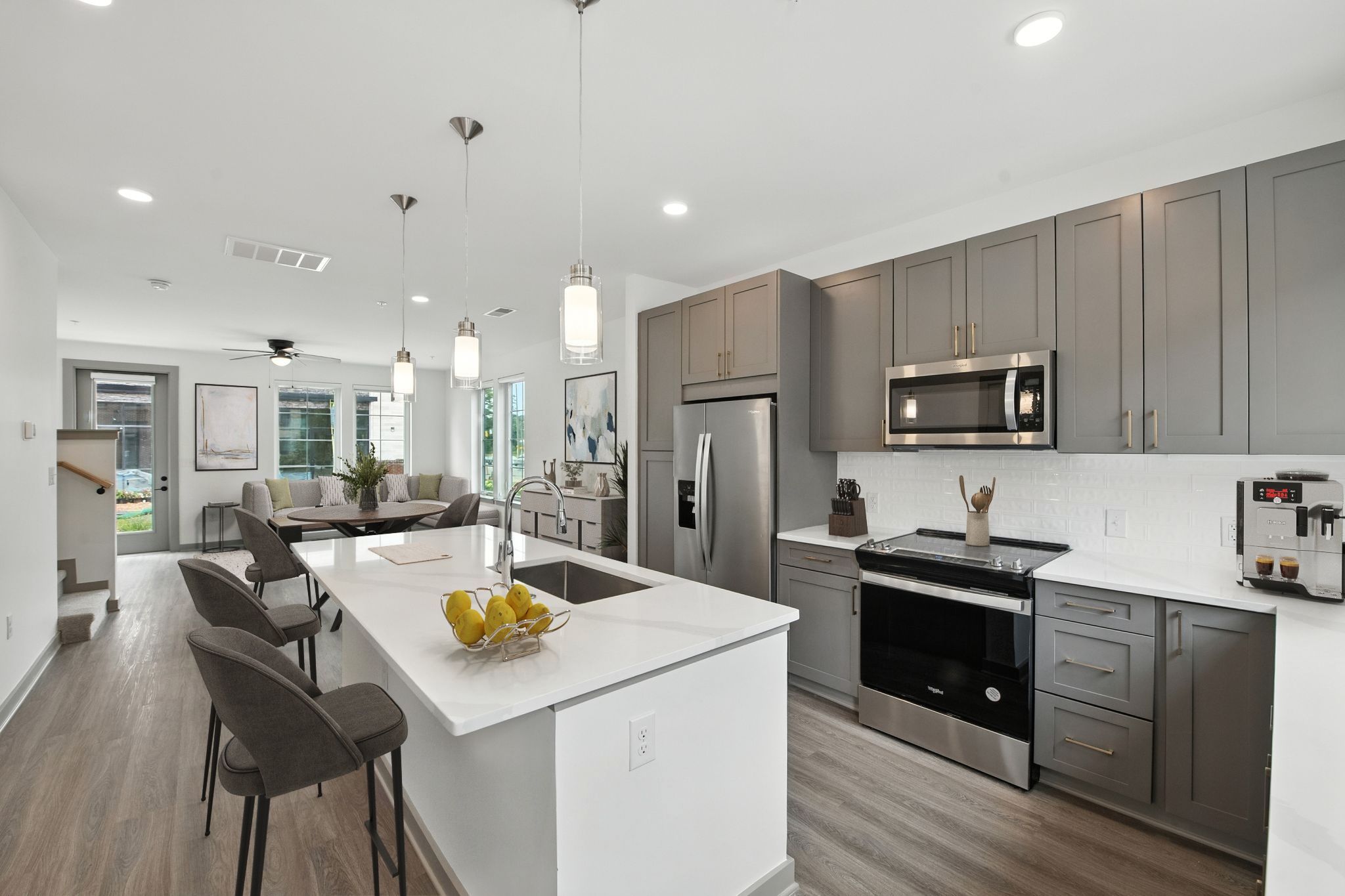 Quartz countertops in kitchens and baths