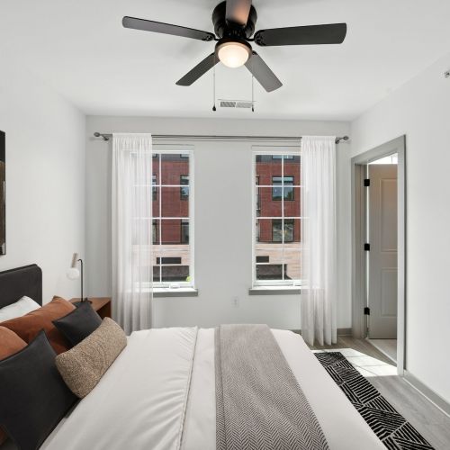 one-, two- and three-bedroom apartments and three- and four-bedroom townhomes