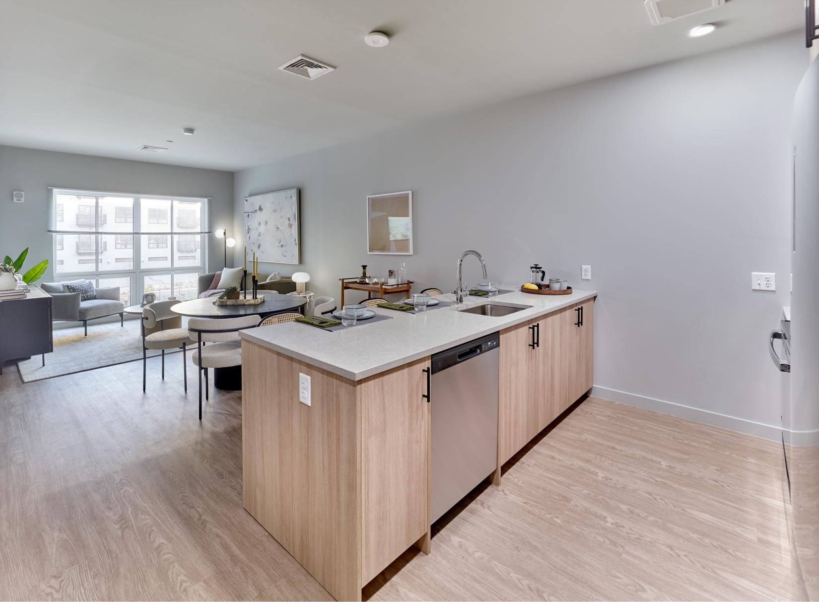 Kitchen with Oak Shaker Cabinets