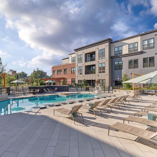 Outdoor pool and lounge chairs