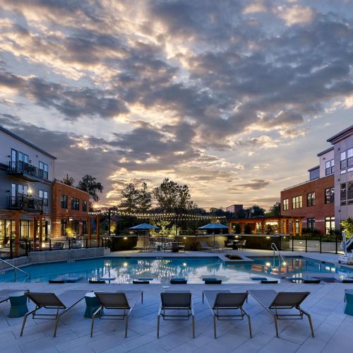 Pool at dusk