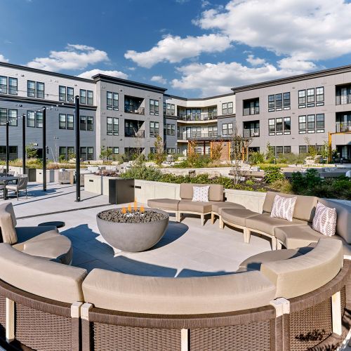 Firepit and courtyard seating