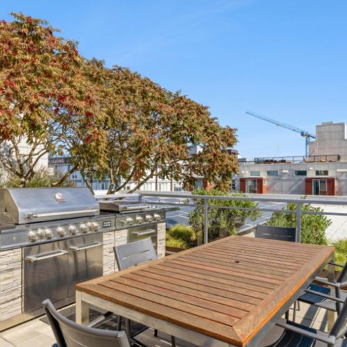 Rooftop grill stations at Eleanor in Seattle
