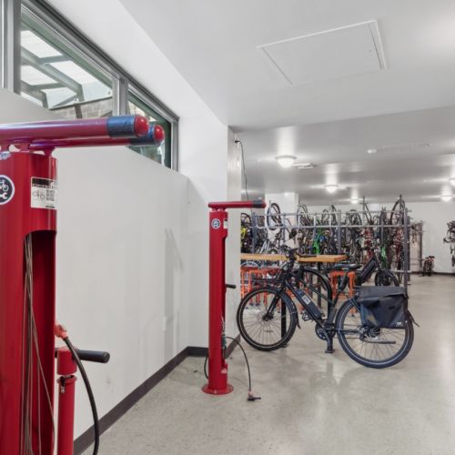 Secure bike storage room at Eleanor in Seattle