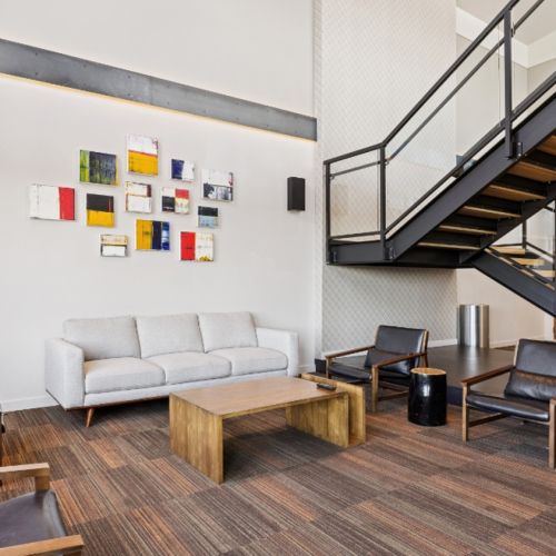 Spacious clubhouse kitchen for gatherings at Eleanor in Seattle