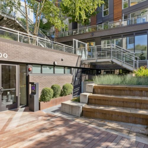 Front entry of Eleanor apartment building