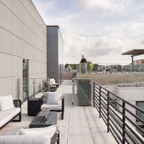 Photo of rooftop fireplace