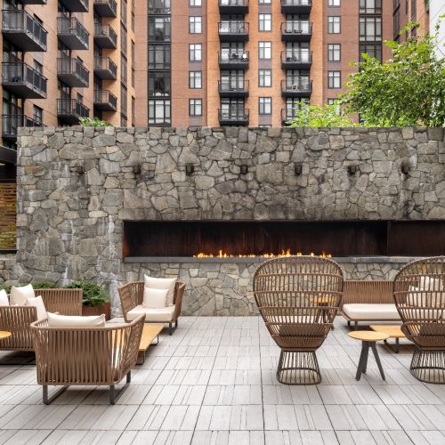 Photo of outdoor fireplace