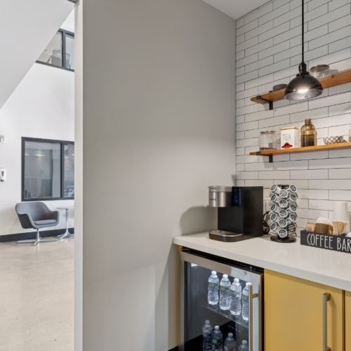 Resident coffee bar and lounge space at Smith & Burns in Wallingford Seattle