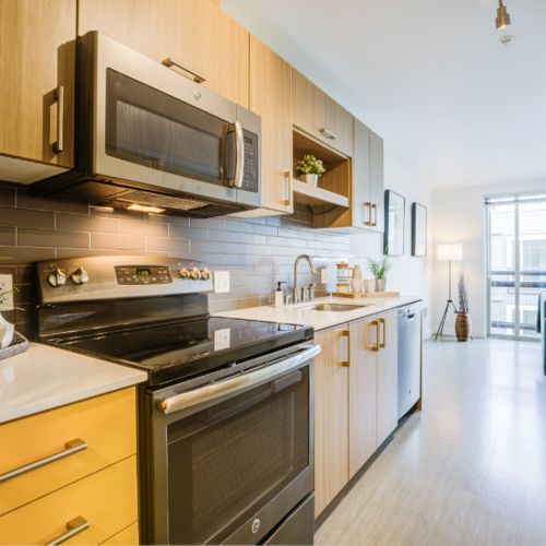 Seattle apartment kitchen at Smith & Burns with contemporary design