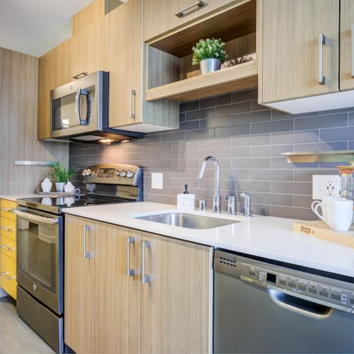 Seattle apartment kitchen at Smith & Burns with contemporary design