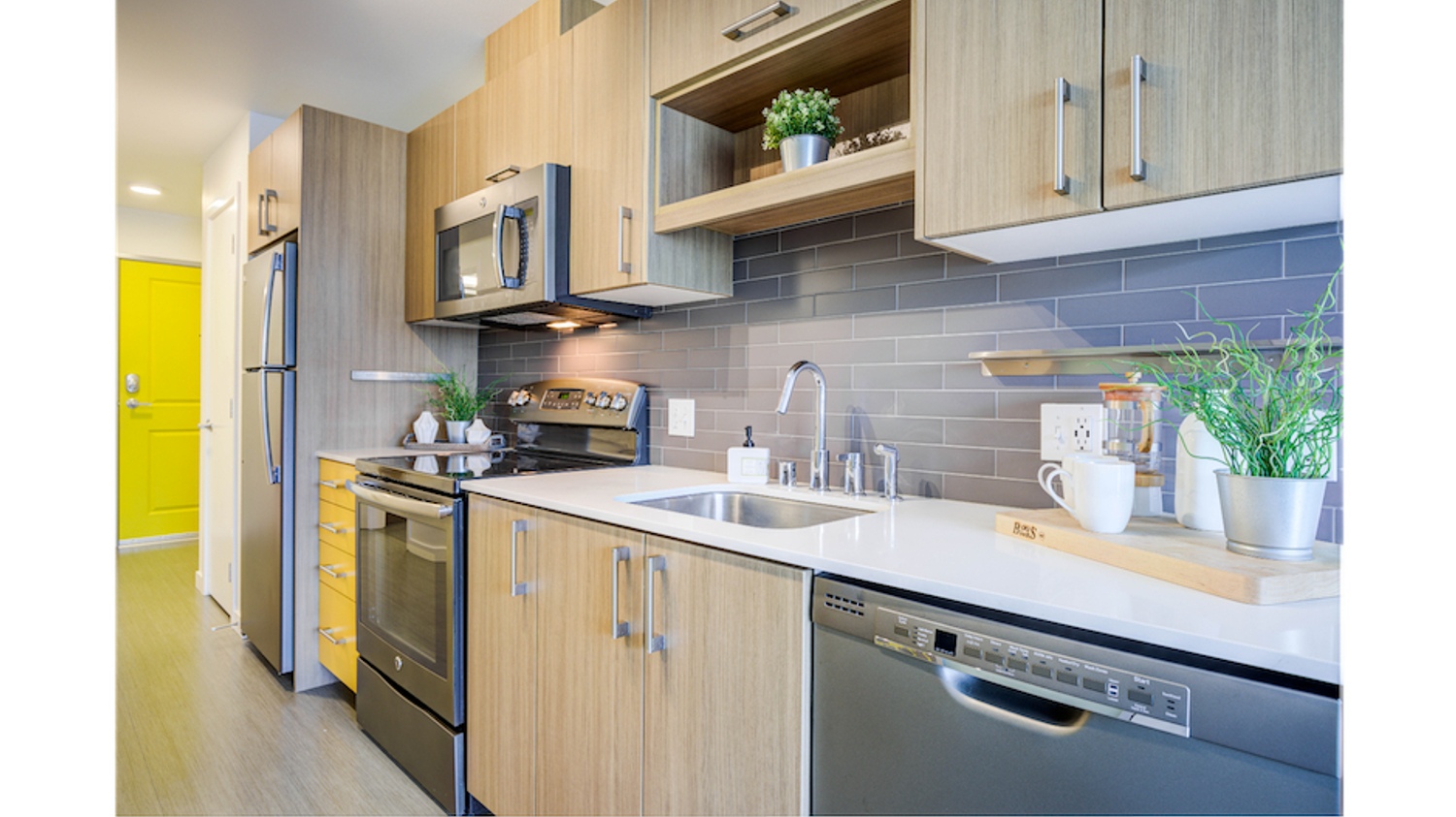 Seattle apartment kitchen at Smith & Burns with contemporary design