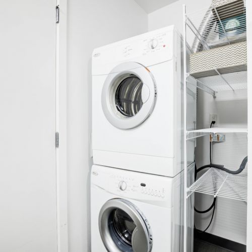 In-unit washer and dryer at Smith & Burns Seattle apartments