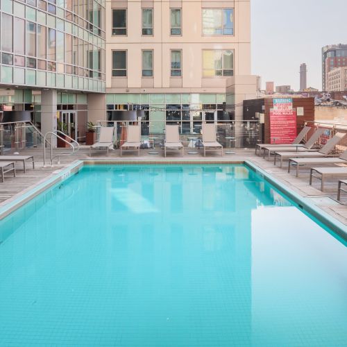 Dive into luxury above the city skyline.