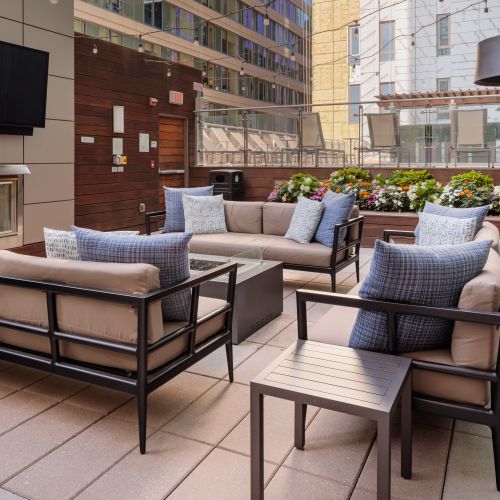 Spacious seating that turns city views into your daily backdrop.