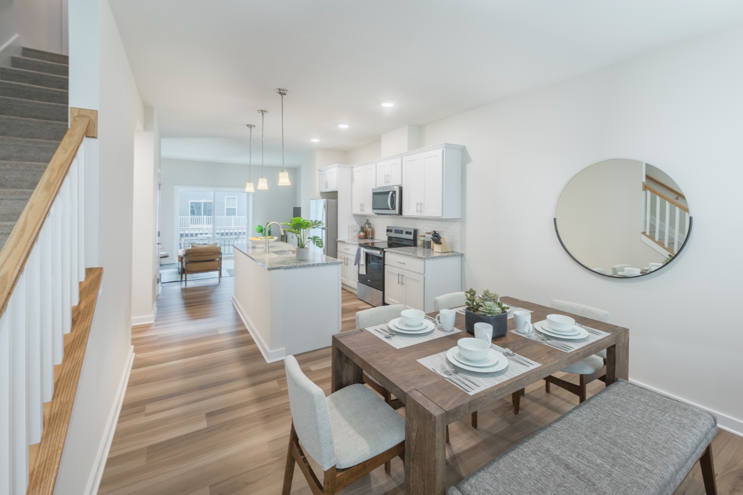Photo of dining room and kitchen