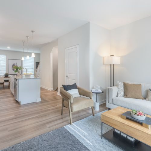 Photo of living room and kitchen