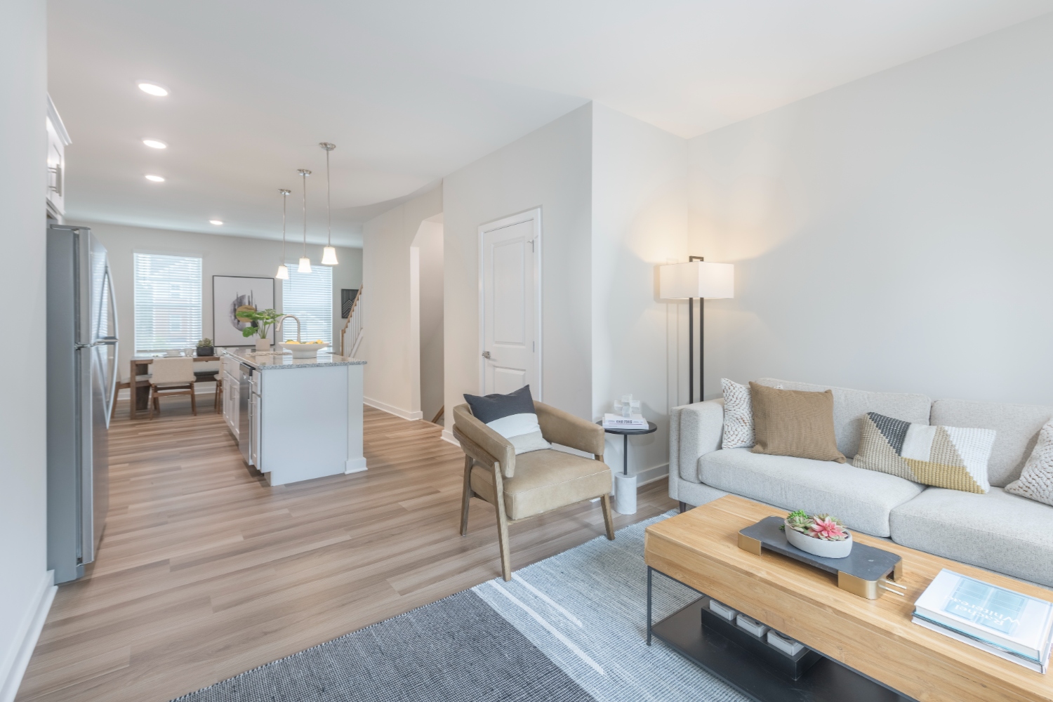 Photo of living room and kitchen