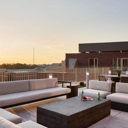 Photo of rooftop seating