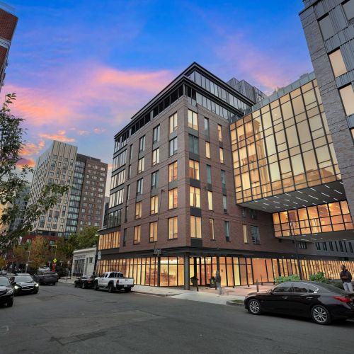 Entrance at twilight