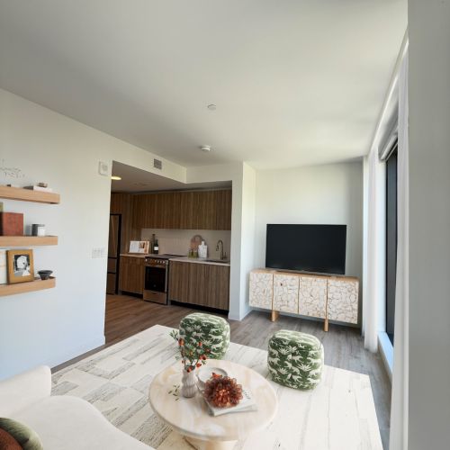 Studio Kitchen and Living Room