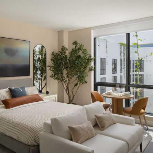 Studio bedroom and living space