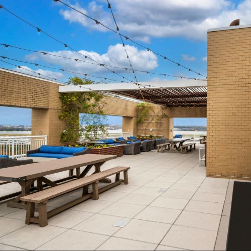 Rooftop with grills and seating