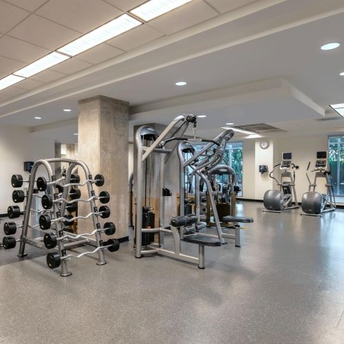 Fitness center with weight and cardio equipment