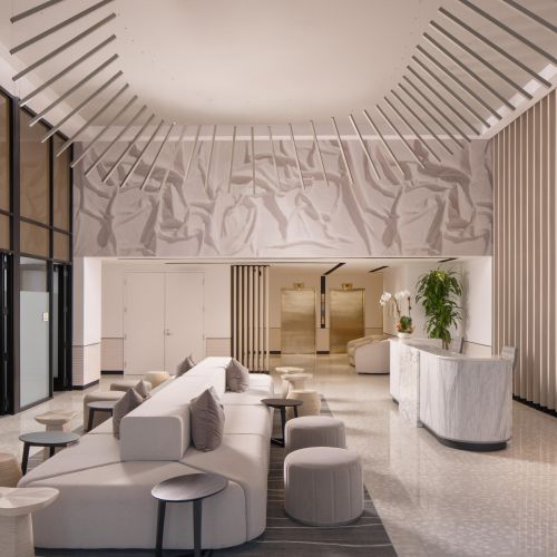 Sky lounges in both towers